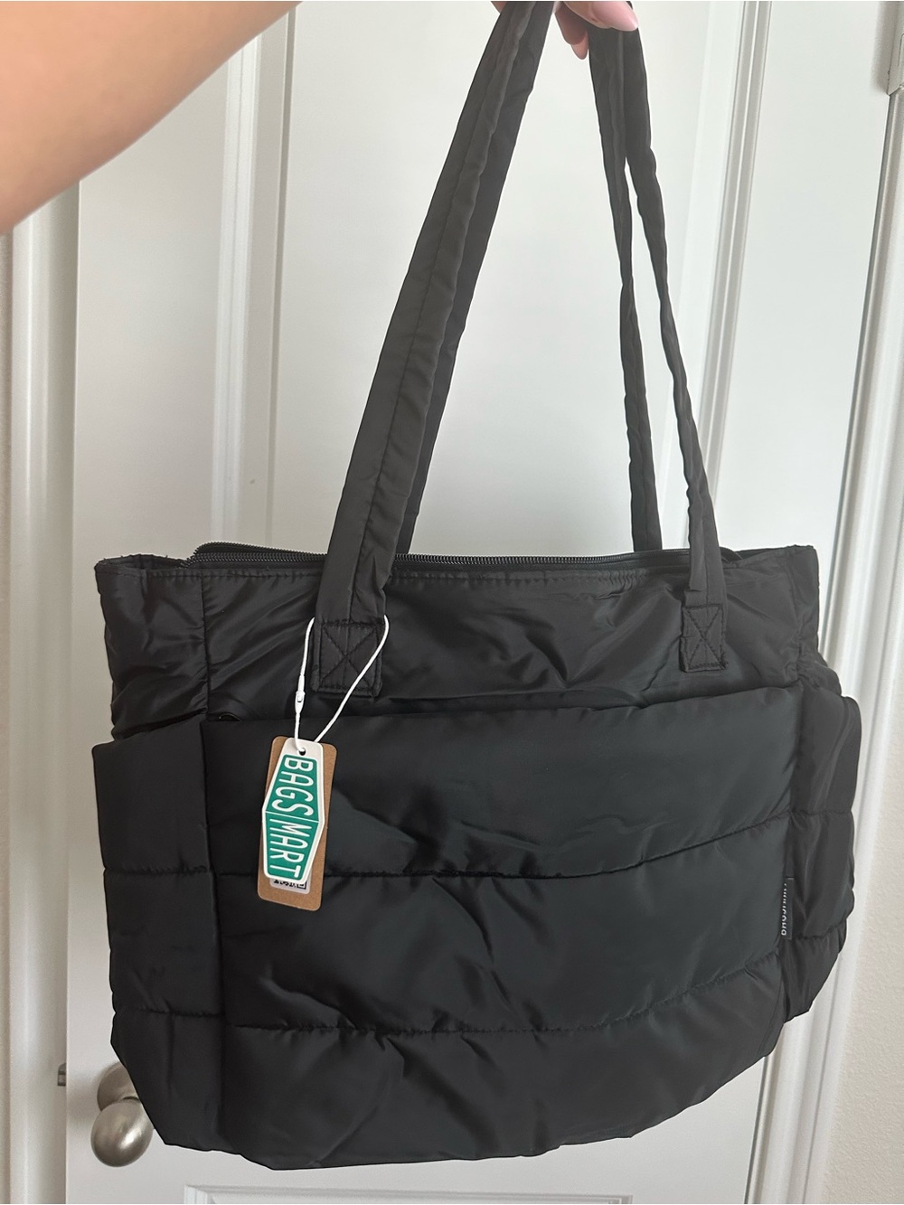 NEW Bagsmart Black Puffer Tote Bag